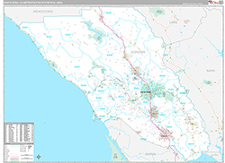 Santa Rosa Metro Area Wall Map Premium Style 2026
